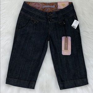 Boom Boom Jeans Bermuda Deep Indigo Blue NWT